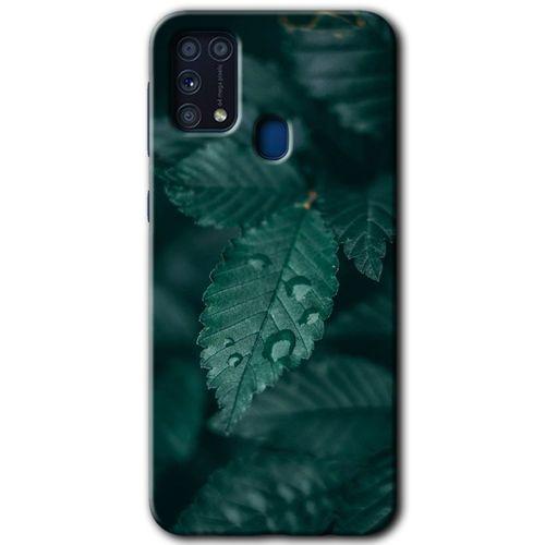 Potkal Hediye Fabrikası Samsung Galaxy M31 HD Baskılı Kılıf + 9D Tam Ekran Koruyucu - Yağmurlu Yaprak