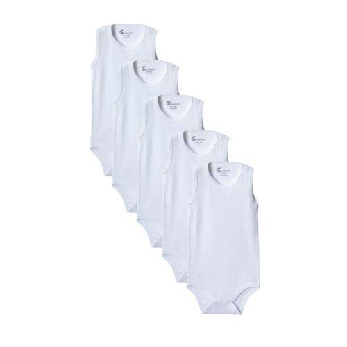 Beyaz Askılı Body Zıbın 2-7 YAŞ Çocuklar İçin (5 ADET) Alttan Çıtçıtlı Özel Gereksinimli-D