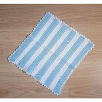 El İşi Pamuklu Banyo Lifi,El Örgüsü Mavi Beyaz Duş Lifi 32X30Cm