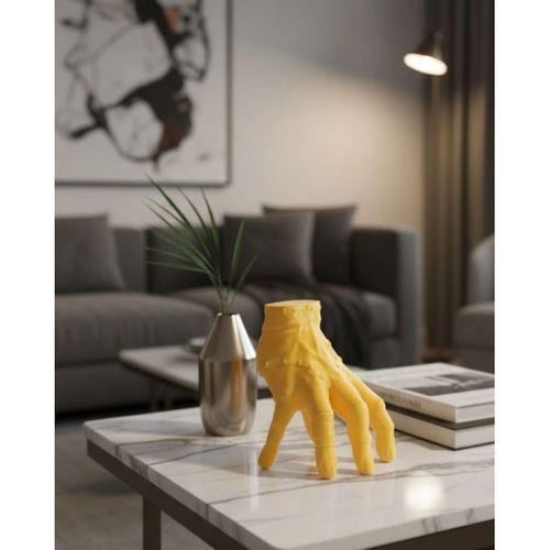 3d Dekoratif Sarı El Obje 17x16 Cm Şık Ve Dikkat Çekici Tasarım