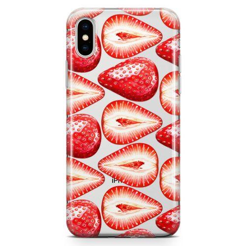Apple iPhone XS Kılıf Çilek Aşkı Arka Kapak Koruma Desenli Full Koruyucu