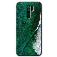 Xiaomi Redmi 9 Kılıf Baskılı Kapak - Yeşil Okyanus + 5D Tam Kaplayan Cam