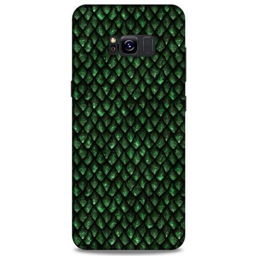 Samsung Galaxy S8 Plus Kılıf Dragons (5) Koruma Kabı Ejderha Koyu Yeşil Pul