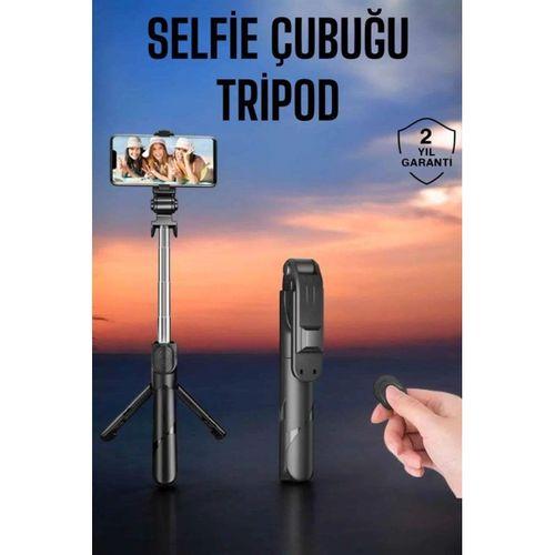 Tripod Kablosuz Bluetooth Bağlantılı Selfie Çubuğu 360 Derece Dönebilen