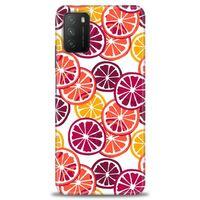Xiaomi Poco M3 Kılıf HD Baskılı Kılıf - Bordo Limon Dilimleri + Tam Ekran Koruyucu