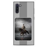 Samsung Galaxy Note 10 Kılıf Atatürk (39) Liquid Crystal Kılıf Gri Şerit