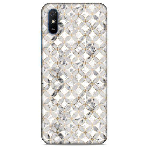 Mermer Desenli (37) Tema Silicone Cover Gümüş Gri Xiaomi Redmi 9A Kılıf