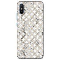 Mermer Desenli (37) Tema Silicone Cover Gümüş Gri Xiaomi Redmi 9A Kılıf