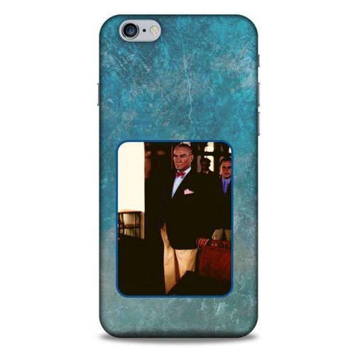 Apple Iphone 6 Plus Kılıf Atatürk (30) Silicone Case Turkuaz Taş