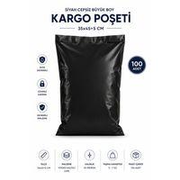 Siyah Cepsiz Büyük Boy Kargo Poşeti 35x45+5 Cm 100 Adet