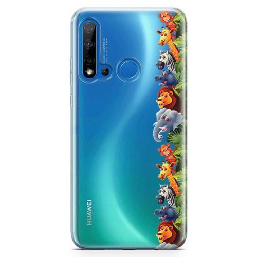 Huawei Nova 5i Kılıf Maymun Fil Aslan Arka Kapak Koruma Desenli Full Koruyucu