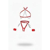 Kırmızı Harness Takım Zincir Detaylı 4 Parça Vücut Seti - Brf1224