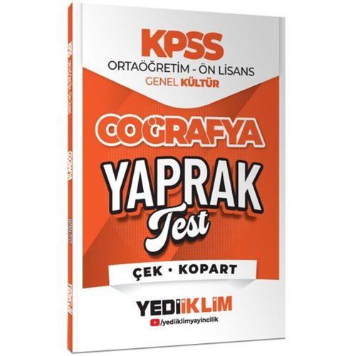 2026 KPSS Ortaöğretim Ön Lisans Coğrafya Çek Kopart Yaprak Test Yediiklim Yayınları